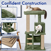 Furrlovers Plush Fabric Cat Tree with Top Bed, Hammock & Jute Rope Scratching Posts (Green) Cats-Toys Furrlovers Dropship