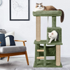 Furrlovers Plush Fabric Cat Tree with Top Bed, Hammock & Jute Rope Scratching Posts (Green) Cats-Toys Furrlovers Dropship