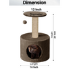 Furrlovers Plush Fur Cat Tree Condo with Jute Rope & Hanging Ball (Brown) Cats-Toys Furrlovers Dropship