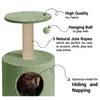 Furrlovers Plush Fur Cat Tree Condo with Jute Rope & Hanging Ball (Green) Cats-Toys Furrlovers Dropship