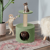 Furrlovers Plush Fur Cat Tree Condo with Jute Rope & Hanging Ball (Green) Cats-Toys Furrlovers Dropship