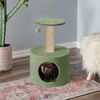 Furrlovers Plush Fur Cat Tree Condo with Jute Rope & Hanging Ball (Green) Cats-Toys Furrlovers Dropship