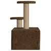 Furrlovers Soft Fur Activity Cat Tree with Natural Sisal Rope, Condo, Sisal Scratching Post & Hanging Ball Toys for Cats and Kittens (Brown) Cats-Toys Furrlovers Dropship