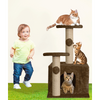 Furrlovers Soft Fur Activity Cat Tree with Natural Sisal Rope, Condo, Sisal Scratching Post & Hanging Ball Toys for Cats and Kittens (Brown) Cats-Toys Furrlovers Dropship