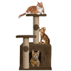Furrlovers Soft Fur Activity Cat Tree with Natural Sisal Rope, Condo, Sisal Scratching Post & Hanging Ball Toys for Cats and Kittens (Brown) Cats-Toys Furrlovers Dropship