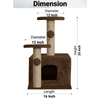 Furrlovers Soft Fur Activity Cat Tree with Natural Sisal Rope, Condo, Sisal Scratching Post & Hanging Ball Toys for Cats and Kittens (Brown) Cats-Toys Furrlovers Dropship