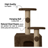 Furrlovers Soft Fur Activity Cat Tree with Natural Sisal Rope, Condo, Sisal Scratching Post & Hanging Ball Toys for Cats and Kittens (Brown) Cats-Toys Furrlovers Dropship