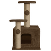 Furrlovers Soft Fur Activity Cat Tree with Natural Sisal Rope, Condo, Sisal Scratching Post & Hanging Ball Toys for Cats and Kittens (Brown) Cats-Toys Furrlovers Dropship 26in