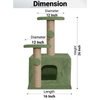 Furrlovers Soft Fur Activity Cat Tree with Natural Sisal Rope, Condo, Sisal Scratching Post & Hanging Ball Toys for Cats and Kittens (Green) Cats-Toys Furrlovers Dropship