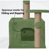 Furrlovers Soft Fur Activity Cat Tree with Natural Sisal Rope, Condo, Sisal Scratching Post & Hanging Ball Toys for Cats and Kittens (Green) Cats-Toys Furrlovers Dropship
