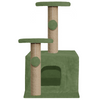 Furrlovers Soft Fur Activity Cat Tree with Natural Sisal Rope, Condo, Sisal Scratching Post & Hanging Ball Toys for Cats and Kittens (Green) Cats-Toys Furrlovers Dropship 26in