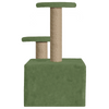 Furrlovers Soft Fur Activity Cat Tree with Natural Sisal Rope, Condo, Sisal Scratching Post & Hanging Ball Toys for Cats and Kittens (Green) Cats-Toys Furrlovers Dropship