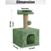 Furrlovers Soft Fur Condo Cat Tree with Sisal/Jute Scratching Post & Hanging Ball (Green) Cats-Toys Furrlovers Dropship