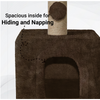 Furrlovers Soft Fur Condo Cat Tree with Sisal/Jute Scratching Post & Hanging Ball (Brown) Cats-Toys Furrlovers Dropship
