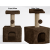 Furrlovers Soft Fur Condo Cat Tree with Sisal/Jute Scratching Post & Hanging Ball (Brown) Cats-Toys Furrlovers Dropship