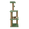 Furrlovers Three Floor Soft Fur Activity Cat Tree for Kittens & Cats with Scratching Post, Natural Sisal Rope & Hanging Ball (Green) Cats-Toys Furrlovers Dropship