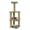 Furrlovers Three Floor Soft Fur Activity Cat Tree for Kittens & Cats with Scratching Post, Natural Sisal Rope & Hanging Ball (Green) Cats-Toys Furrlovers Dropship