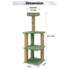 Furrlovers Three Floor Soft Fur Activity Cat Tree for Kittens & Cats with Scratching Post, Natural Sisal Rope & Hanging Ball (Green) Cats-Toys Furrlovers Dropship