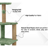 Furrlovers Three Floor Soft Fur Activity Cat Tree for Kittens & Cats with Scratching Post, Natural Sisal Rope & Hanging Ball (Green) Cats-Toys Furrlovers Dropship
