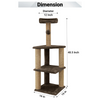Furrlovers Three Floor Soft Fur Activity Cat Tree for Kittens & Cats with Scratching Post, Natural Sisal Rope & Hanging Ball (Brown) Cats-Toys Furrlovers Dropship