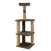 Furrlovers Three Floor Soft Fur Activity Cat Tree for Kittens & Cats with Scratching Post, Natural Sisal Rope & Hanging Ball (Brown) Cats-Toys Furrlovers Dropship 47in