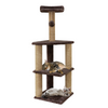 Furrlovers Three Floor Soft Fur Activity Cat Tree for Kittens & Cats with Scratching Post, Natural Sisal Rope & Hanging Ball (Brown) Cats-Toys Furrlovers Dropship