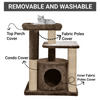 Furrlovers Cat Tree with Condo, Top Perch & Jute Rope Scratching Posts (Brown) Cats-Toys Furrlovers Dropship