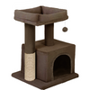 Furrlovers Plush Condo Cat Tree with Top Perch, Hanging Ball & Scratching Post (Brown) Cats-Toys Furrlovers Dropship
