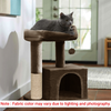 Furrlovers Plush Condo Cat Tree with Top Perch, Hanging Ball & Scratching Post (Brown) Cats-Toys Furrlovers Dropship