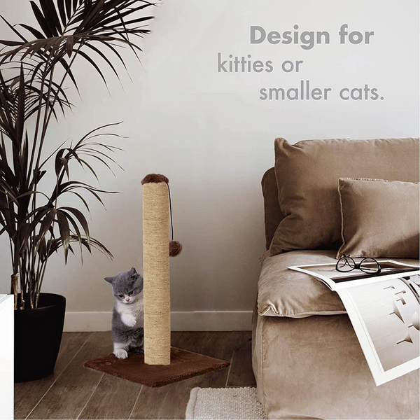Furrlovers Cat & Kitten Scratching Post Tree with Hammock, Toy & Jute Rope (Brown)