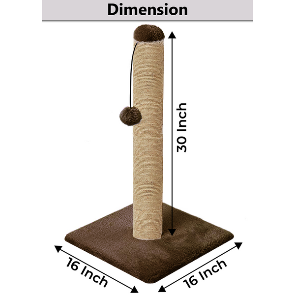 Furrlovers Cat & Kitten Scratching Post Tree with Hammock, Toy & Jute Rope (Brown)