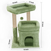 Furrlovers Plush Cat Tree with Scratching Post, Bed & Toy (Green) Cats-Toys Furrlovers Dropship