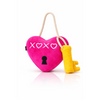 Pawgypets Heart Lock Key Plush with Rope Toy for Dogs (Hot Pink & Yellow) Dogs-Toys Pawgypets Dropship