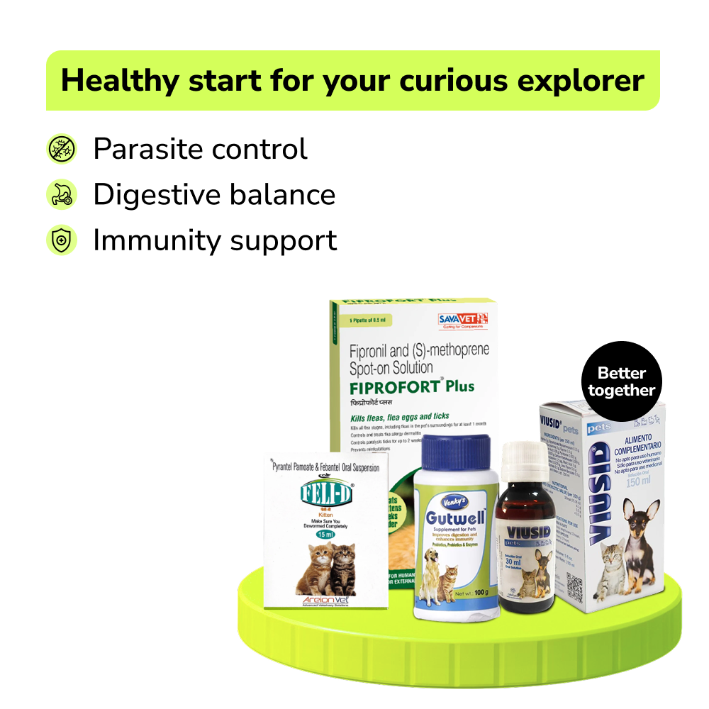 Preventive Care Kit Combo for Kitten (Dewormer + Spoton + Supplement + Probiotic) Cats-Pharmacy Exclusive Combo