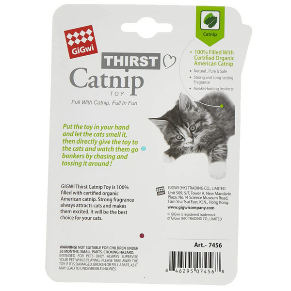 GiGwi Thirsty Catnip Caterpillar filled with 100% Organic Catnip Toy for Cats
