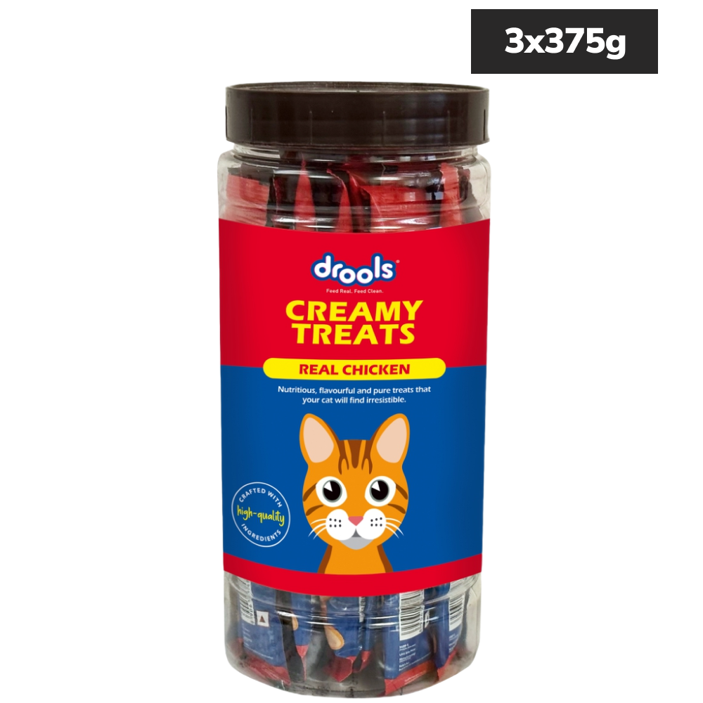 Drools Real Chicken Creamy Cat Treats Cats-Treats & Others Drools 3x375g(75pcs)
