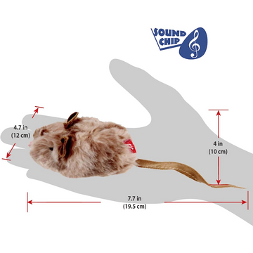 GiGwi Melody Chaser with Motion Activated Sound Chip Mouse Toy for Cats (Brown)