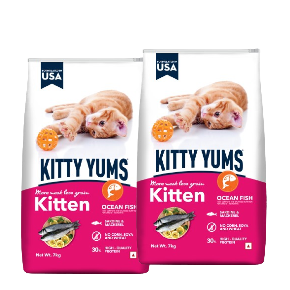 Kitty Yums Ocean Fish Kitten (1 to 12 Months) Cat Dry Food Cats- Dry food Kitty Yums 14kg (2x7kg)