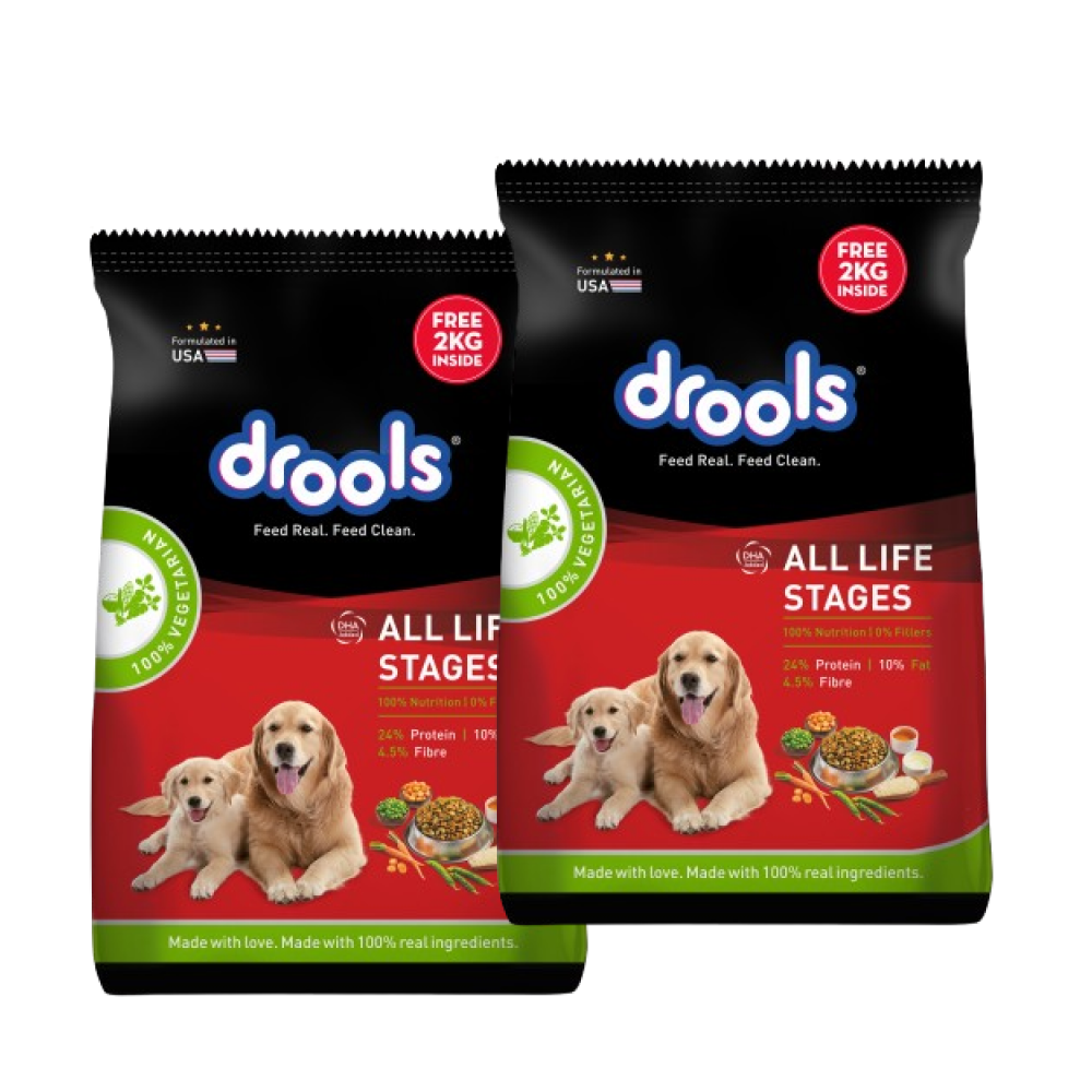 Drools 100% Vegetarian Puppy and Adult Dog Veg Dry Food (All Life Stages)