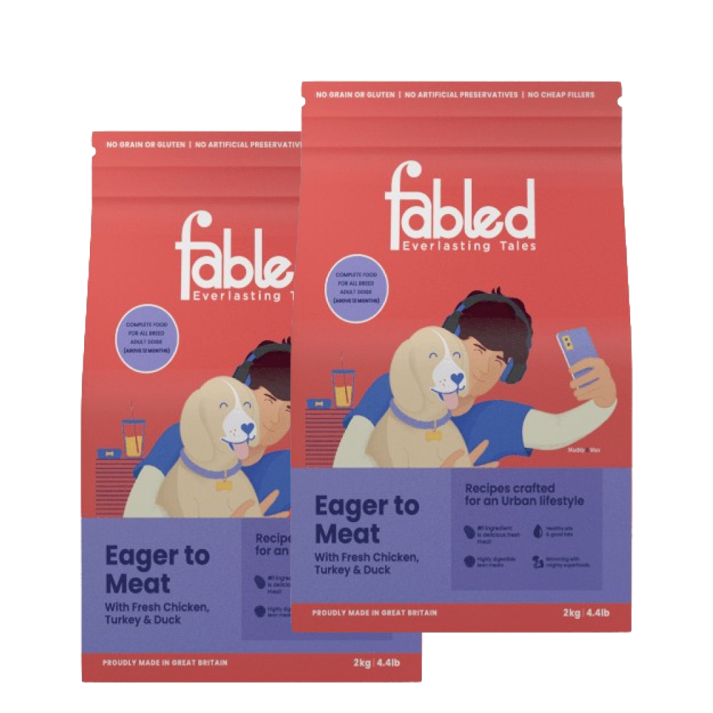 Fabled Eager to Meat Fresh Chicken Turkey and Duck Adult Dog Dry Food Dogs- Dry Food Fabled 4kg (2x2kg)