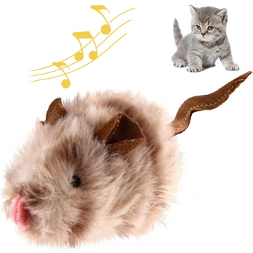 GiGwi Melody Chaser with Motion Activated Sound Chip Mouse Toy for Cats (Brown)