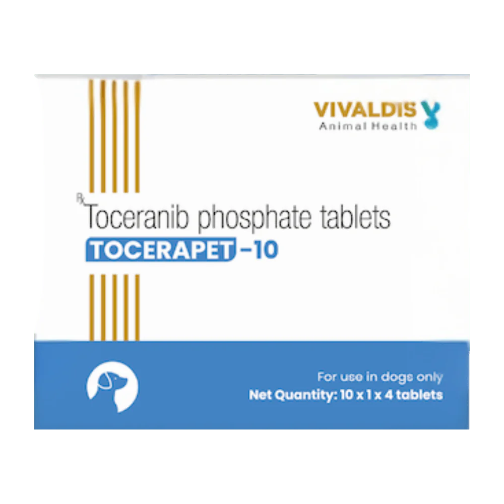 Vivaldis Tocerapet 10mg (Toceranib Phosphate) Tablets for Dogs Dogs-Pharmacy Vivaldis Pharmacy 1 strip (4 tablets)