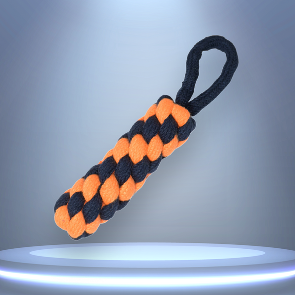 Skatrs Dummy Knotted Rope Chew Toy for Dogs and Cats (Blue/Orange)