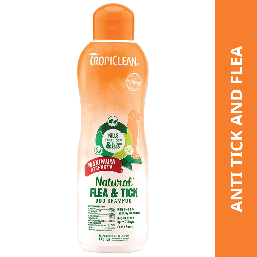 Tropiclean Maximum Strength Natural Flea & Tick Shampoo for Dogs