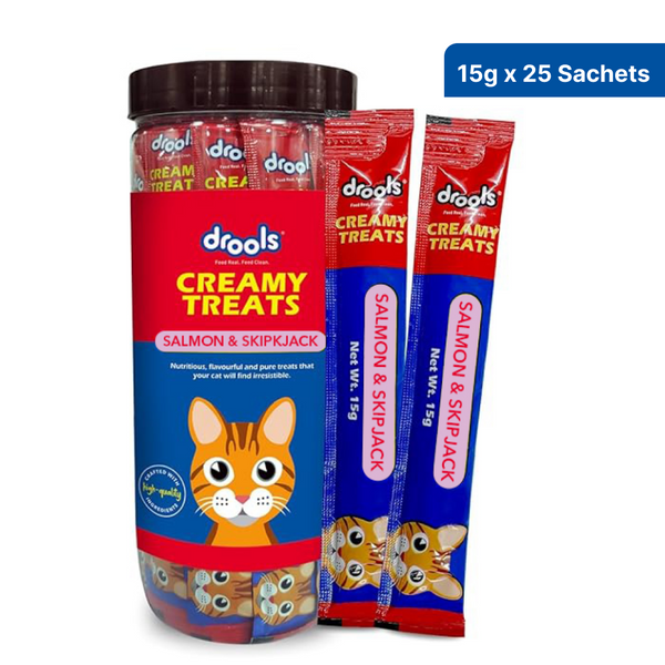 Drools Salmon & Skipjack and Crab & Chicken Creamy Cat Treats Combo