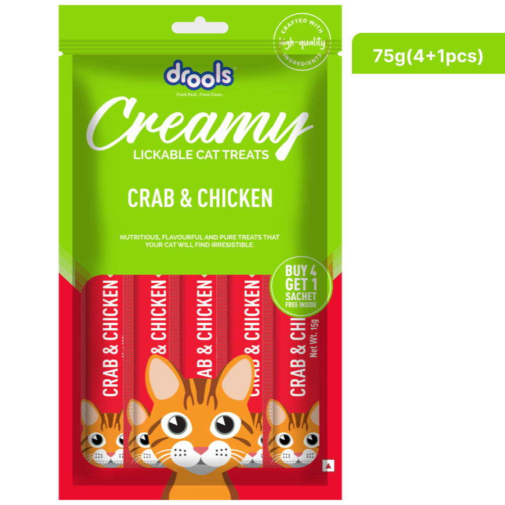 Drools Crab & Chicken Creamy Cat Treats Cats-Treats & Others Drools 75g(5pcs)