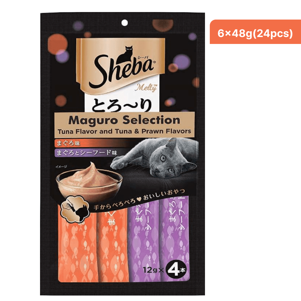 Sheba Tuna Flavor and Tuna & Prawn Maguro Selection Melty Premium Cat Treats