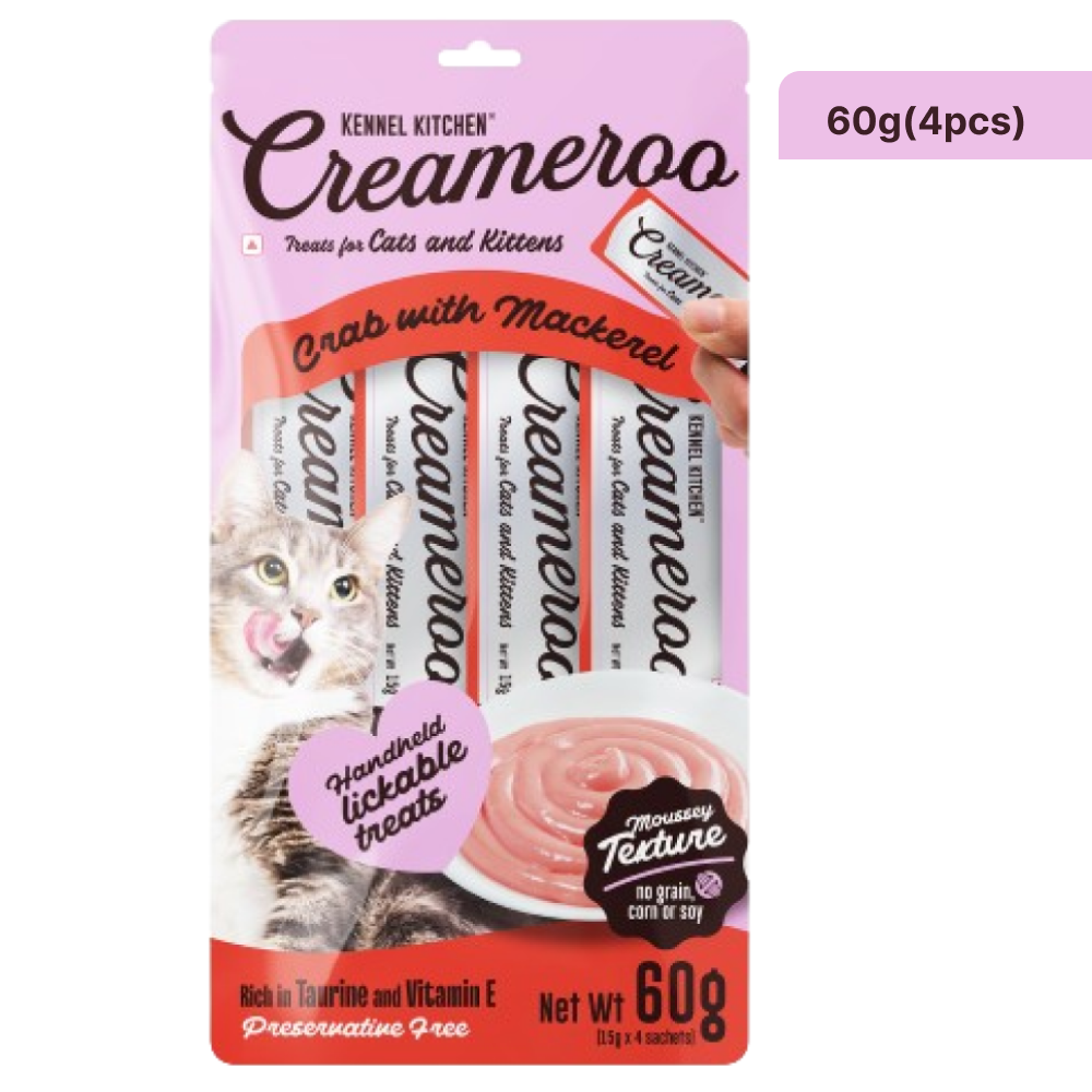 Kennel Kitchen Creameroo Crab with Mackerel Creamy Cat Treats Rewards Cats-Treats & Others Kennel Kitchen 60g(4pcs)