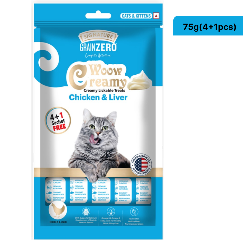 Signature Grain Zero Chicken and Liver Lickable Creamy Cat Treats