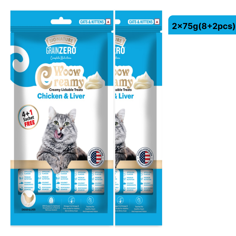 Signature Grain Zero Chicken and Liver Lickable Creamy Cat Treats